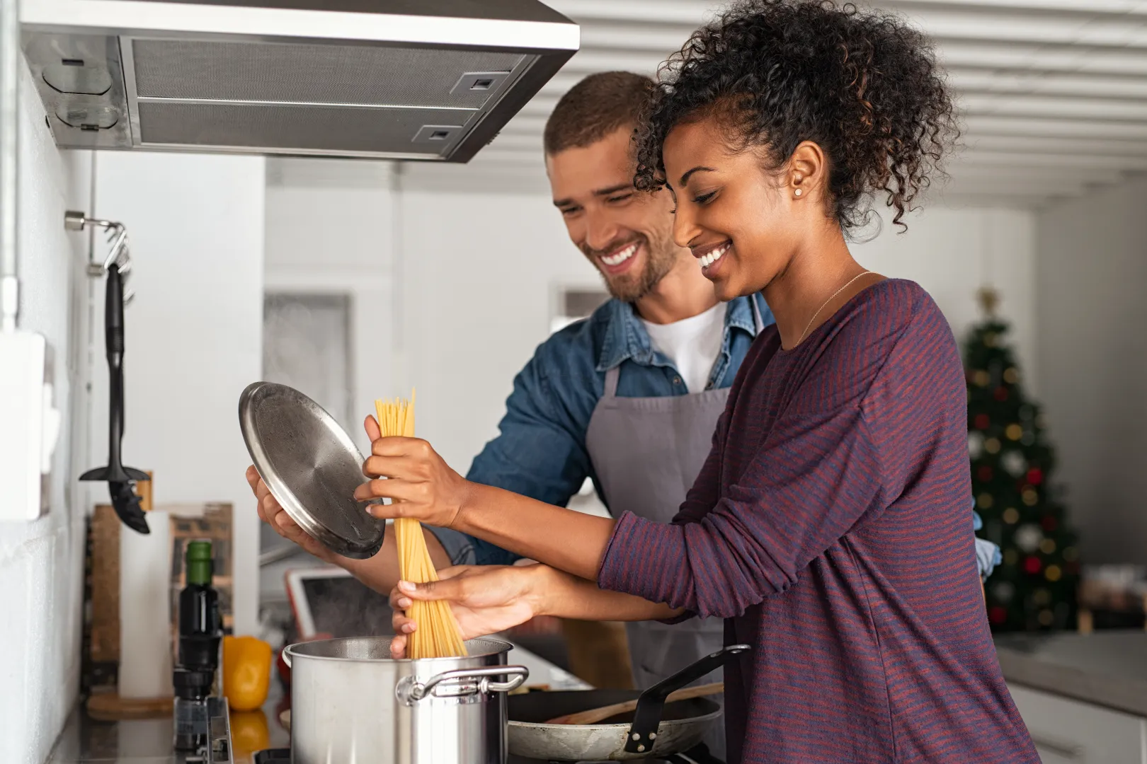Young people cooking